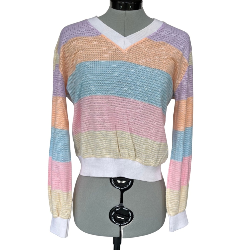 Vintage 80’s Sears color block sweater long sleeve